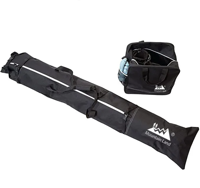 

Snow Ski Bag and Ski Boot Bag Combo Fit Skis Up to 200cm - for Men Women Adults and Children