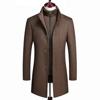 

Hot Sale Removable Waistcoat Double Collar Winter Mens Wool Long Coat