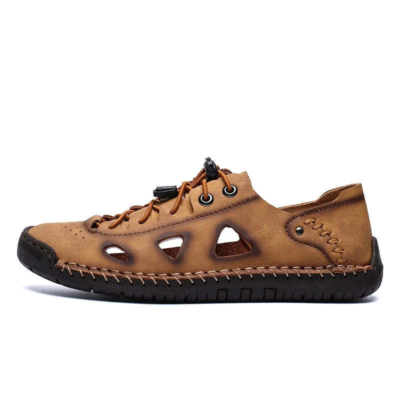 

Summer factory made large men's shoes cross-country sandals, Brown, khaki, black