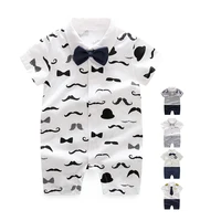 

OEM Wholesale Short Sleeve Colther Print Summer Cotton Newborn Baby Boy Romper