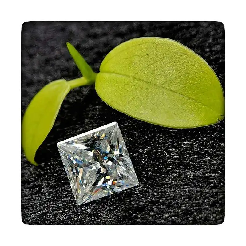

VVS moissanite square princess cut white color diamond moissanites for jewelry