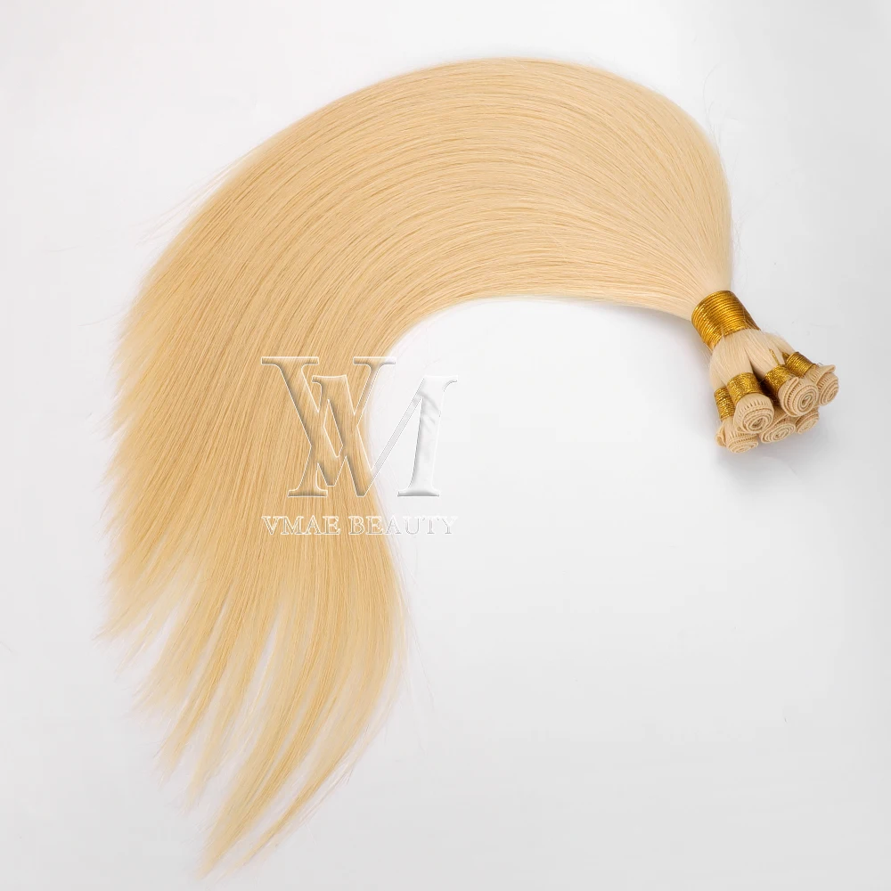 

VMAE Top Grade 13A Russian European Virgin Raw Hair 100g #613 Blonde Handtied Bundles Human Hair Extensions Unprocessed Weft