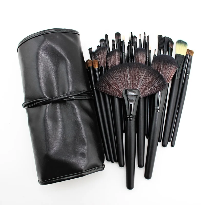 odm professional custom vegan private label brand 32 goat hair 32pcs 40 pcs 32 piece makeup brush set with brush with pouch