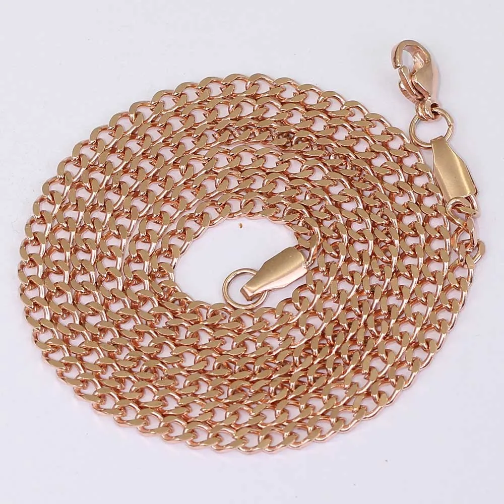 

SC013 3mm Rose gold Stainless Steel Cuban link chain Hip Hop Chain Necklace