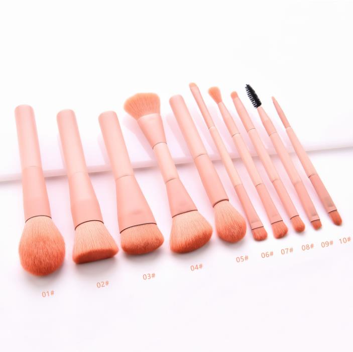 

Top Seller premium multi-functional 1-10PCS pink Powder Foundation Eyeshadow Brochas wooden handle makeup brush set
