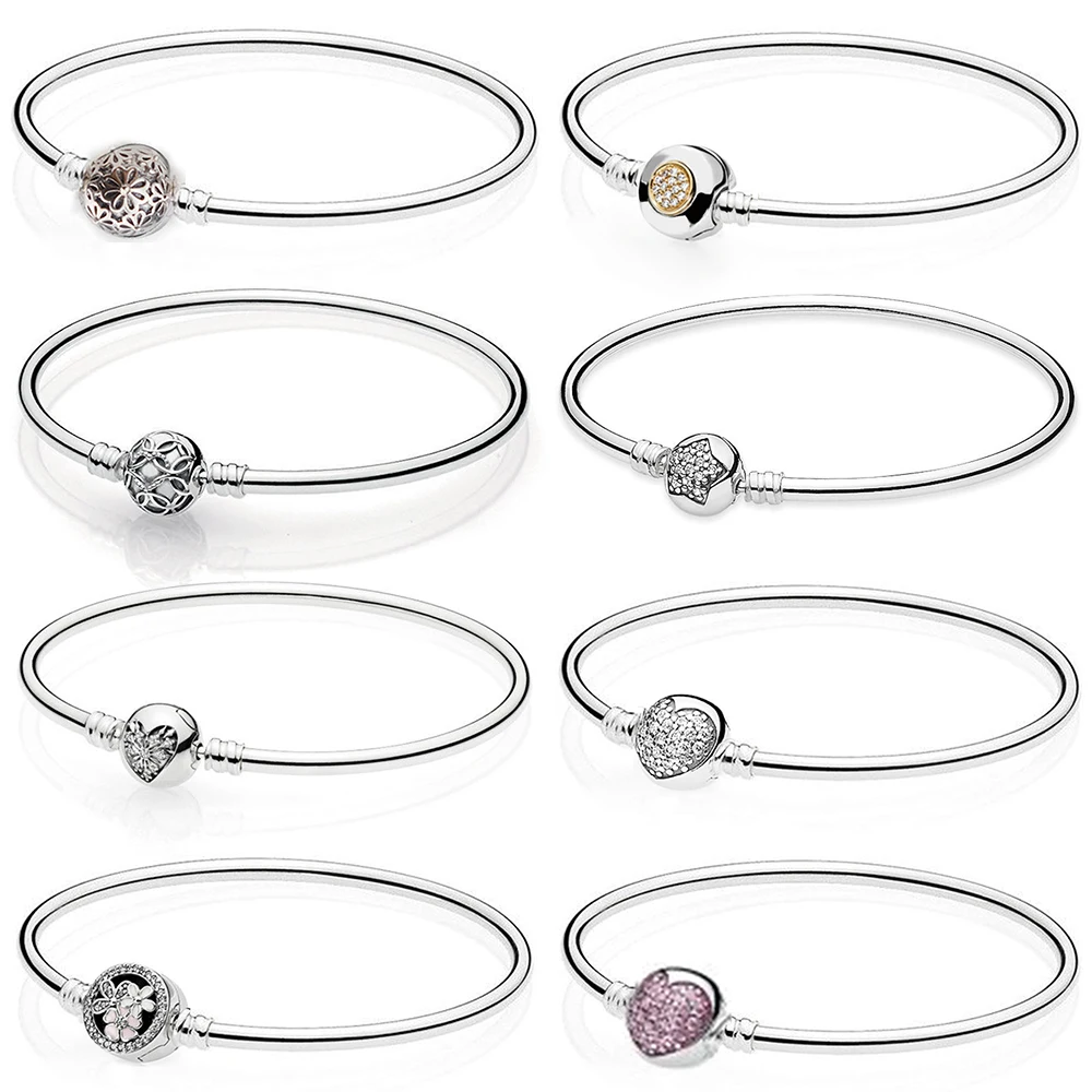 

2021 NEW 100% 925 Sterling Silver Moments T-Bar Snake Crown O Snake Chain Bracelet Fit Women Original Fashion Jewelry Gift