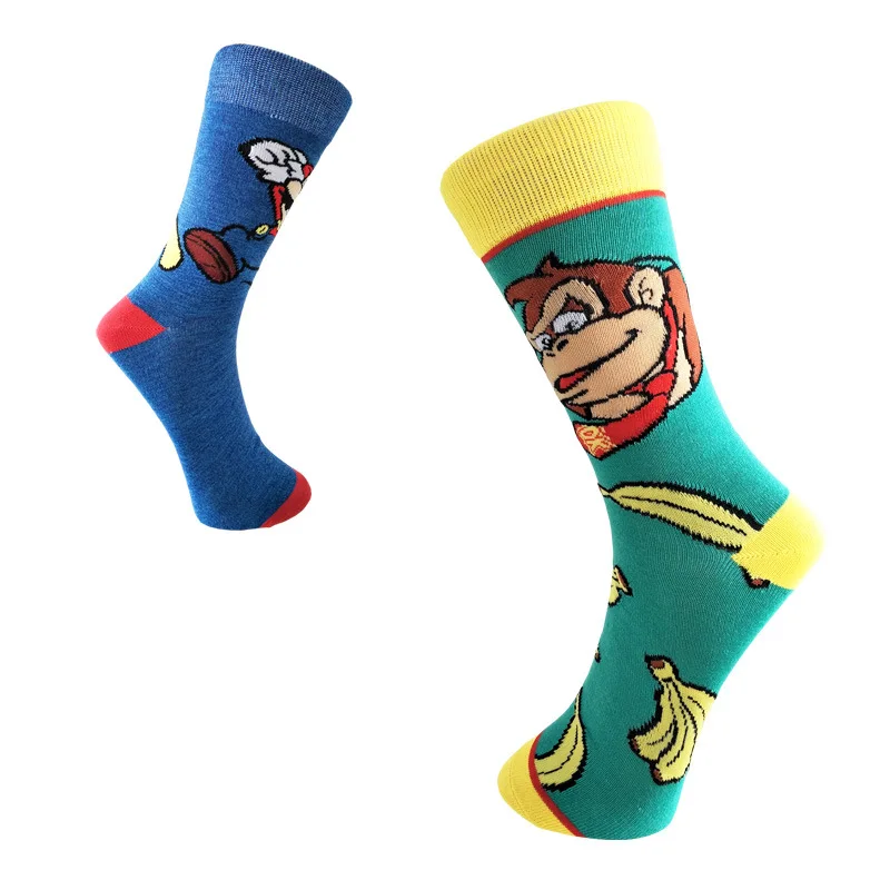 

Men's anime funny tube socks meias cartoon monkey MARIO skarpety chaussettes knitting calcetines socks