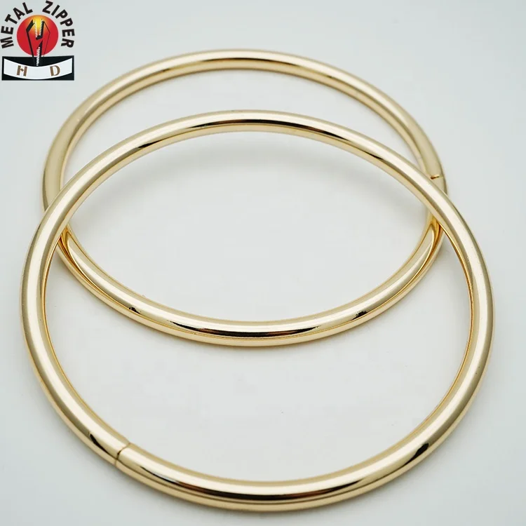 

Factory Wholesale 10cm Oval O-ring Metal Zinc Alloy Handle O Rings for bags, Gold