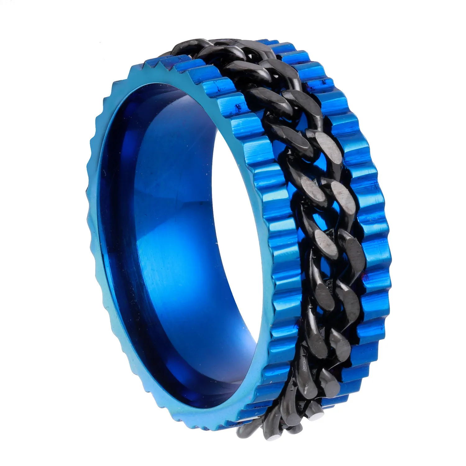 

Hobbyworker Cross-Border New Men Stainless Steel Gear Chain Rotating Rings for Decompression Transport Jewelry Wholesale R0021
