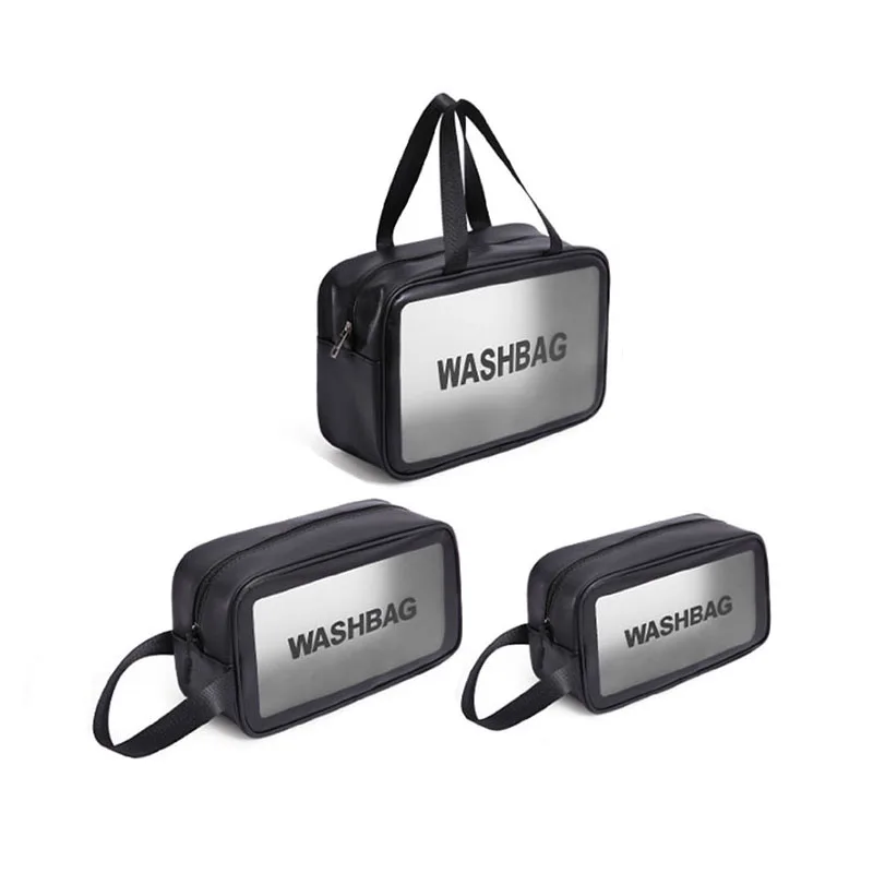 

3 Colors Makeup Bags Travel Transparent Cosmetic Bag PVC Zipper Clear Make Up Case Organizer Storage Bath Toiletry Wash Bag