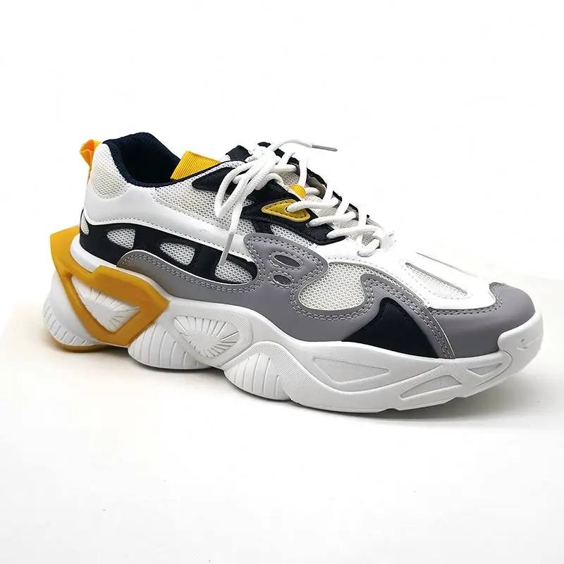

China Anti-slippery Hard-wearing Sport Shoe Breathable Running Sports Shoes, White/yellow(as picture),white/orange(as picture)