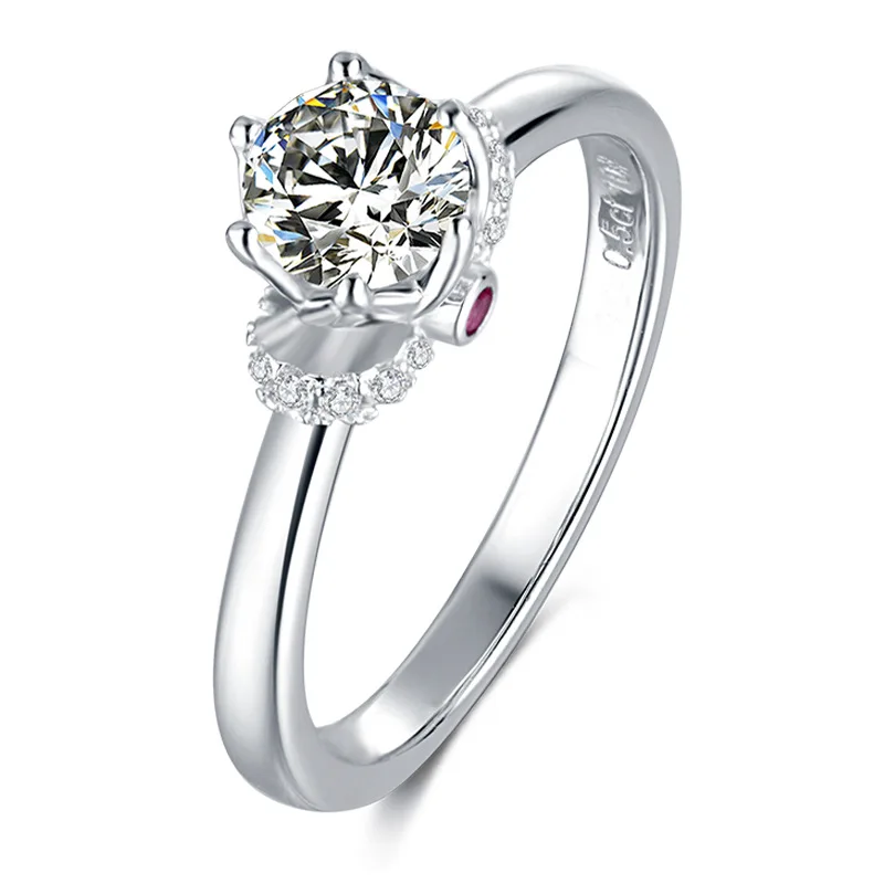 

Shanzuan Jewelry High End True Love Moissanite Silver 925 Ring Gemstone 18K Gold Plated 0.5ct Rings, Silver color