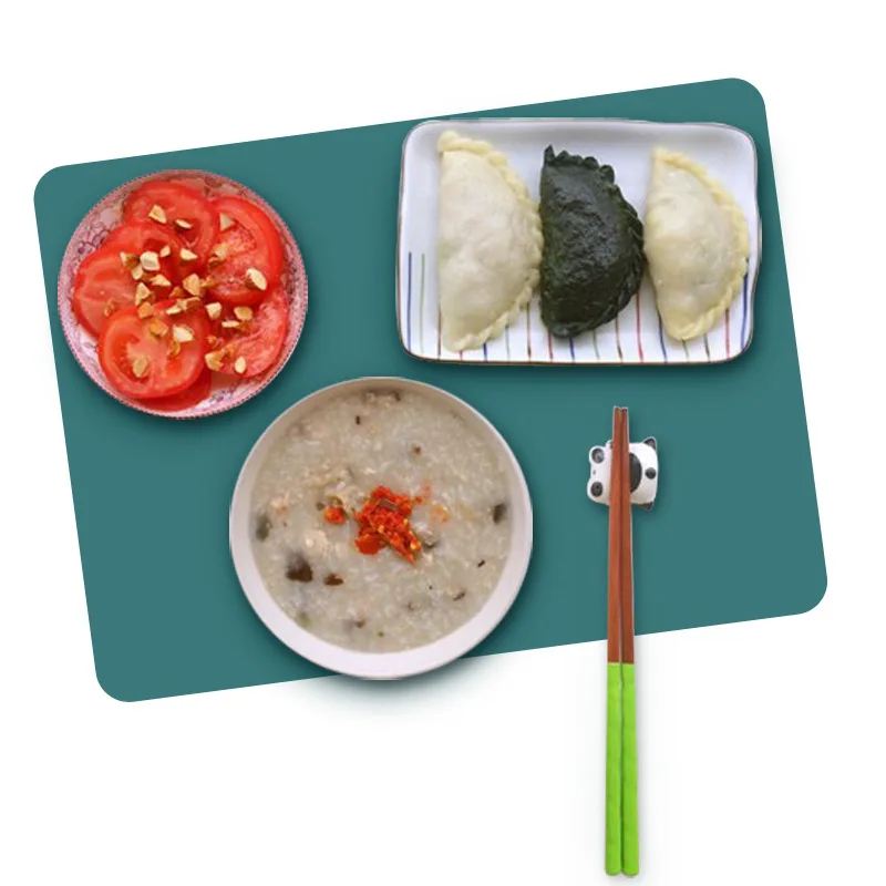 

Easy Clean Kitchen Silicone Table Mat 40*30cm Rectangle Silicone Table Placemats