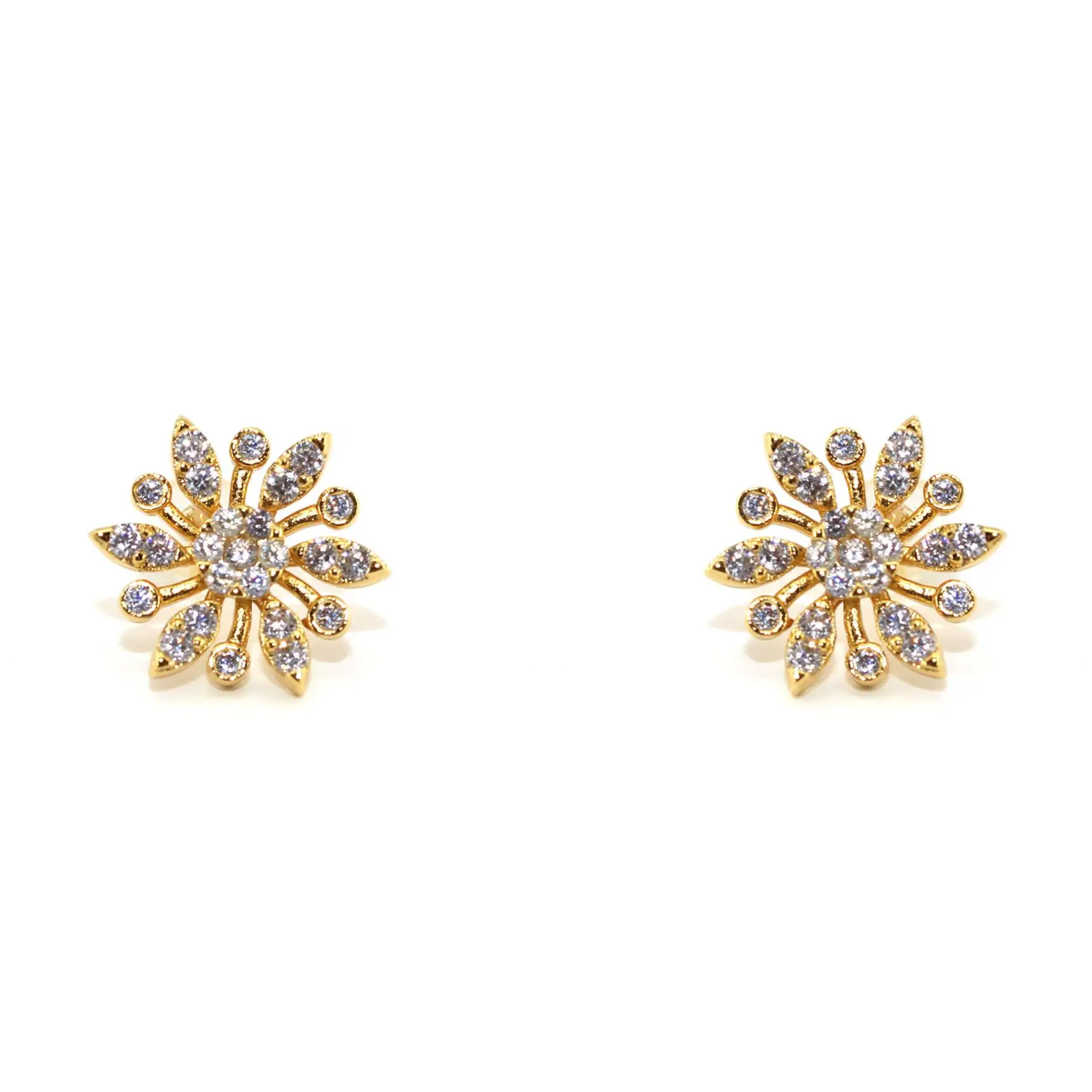 

Glamourous zircon round stud earrings 925 sterling silver jewelry women non tarnish flower earrings 2021
