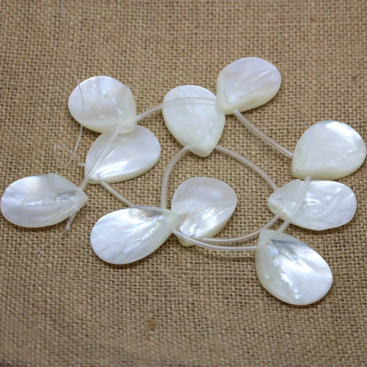 

SP4058 White mother of pearl drop beads,mop shell teardrop beads