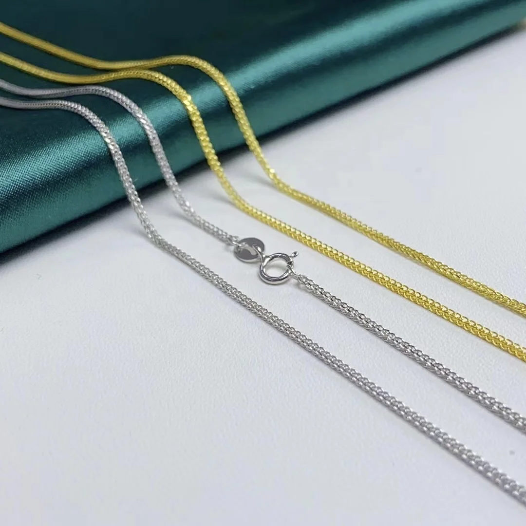 N41 50/60/70cm Manufacturer  925 Sterling Silver Gold Plated Chain 925  Necklace Silver Jewelry