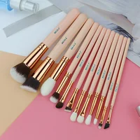 

BEILI Pro pink makeup brush set Goat hair eyeshadow eye blending wooden handle pinceaux maquillage vegan make up brushes 2019