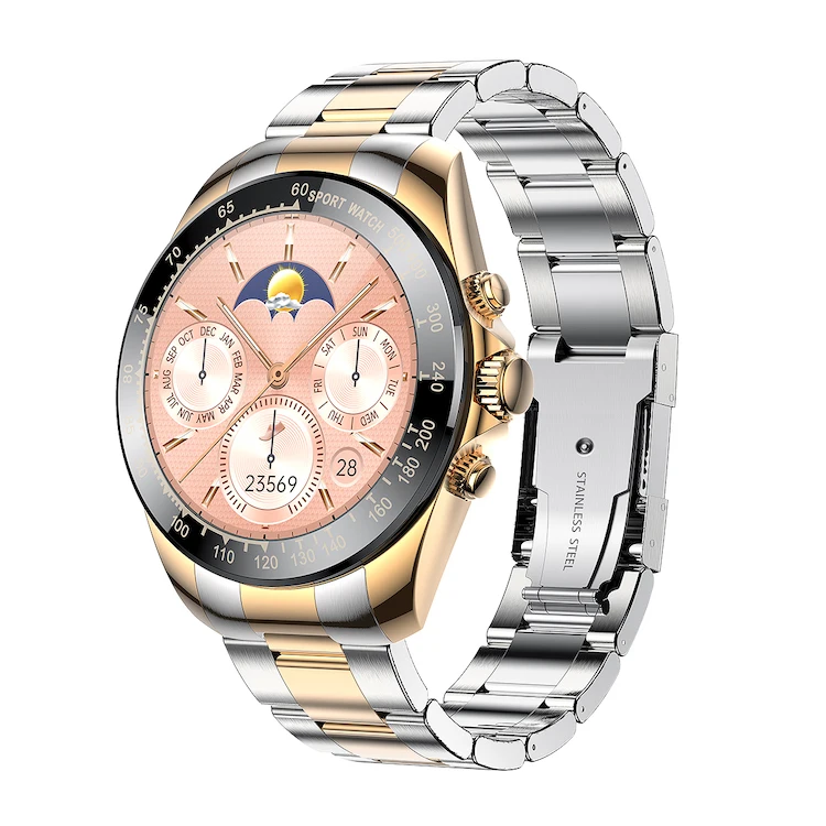 

Luxury SK9 full round stainless steel smart watch IP68 waterproof multi sport modes BT call and answer call smart watch