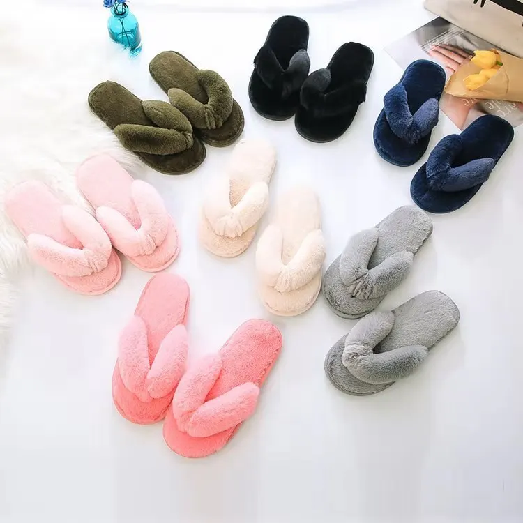 

Wholesale cheap plus size Women faux fur Slides indoor furry fuzzy slippers home fur slippers, Customer's request