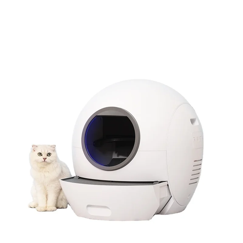 

modern full Intelligent automatic ScoopFree self cleaning smart clean robot wifi edition electric cat litter toilet box, White