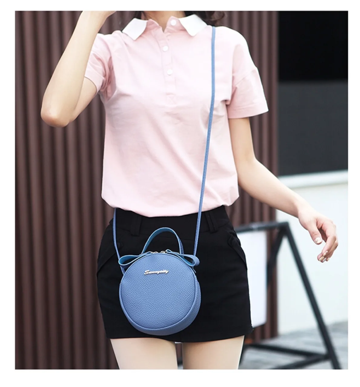 

Hot Sell Women Colorful Shoulder Bag Can Hanging Fashion Messenger Bag Two Zipper Sling Bag Crossbody, As picture