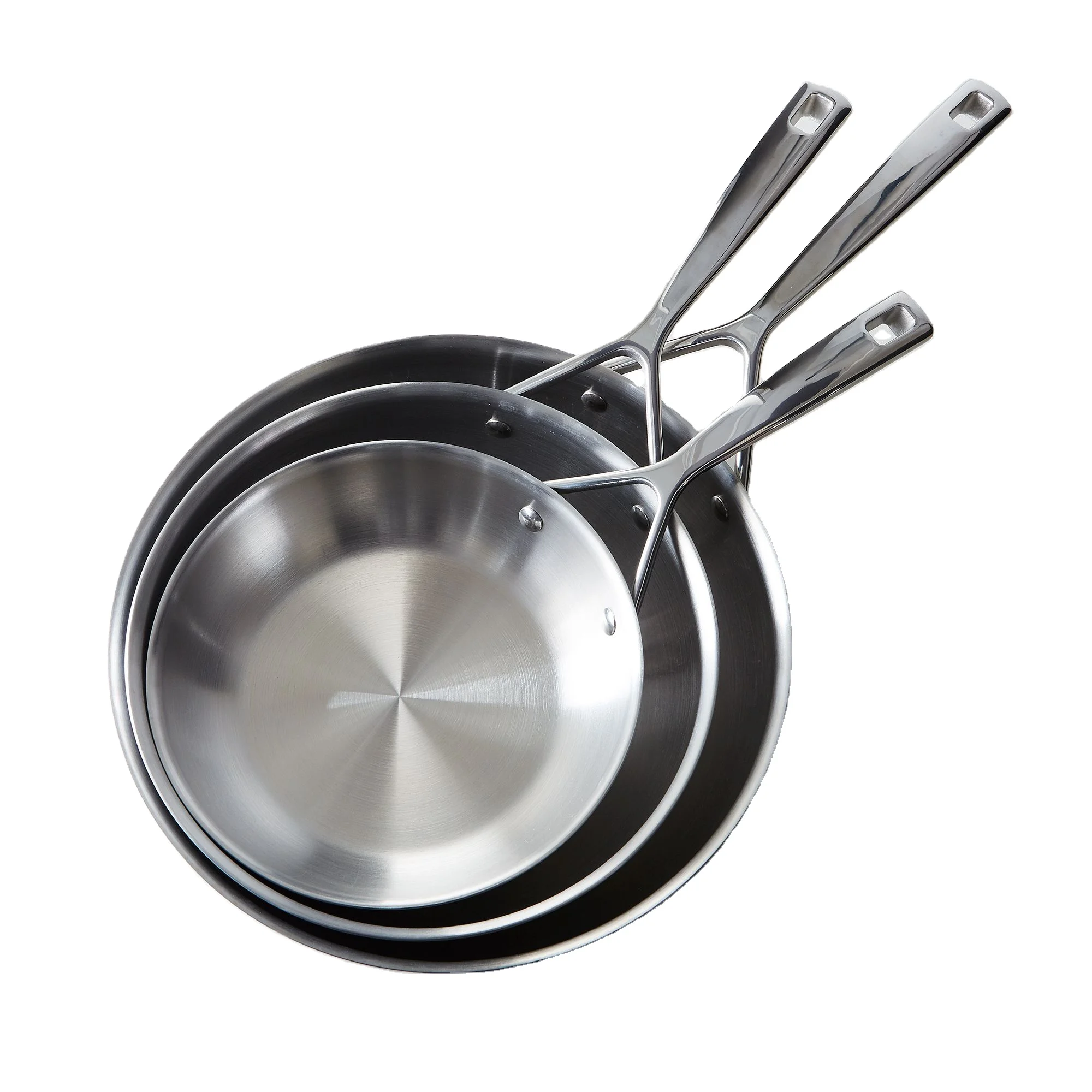 

Factory Direct 304 Stainless Steel Frying Pan Nonstick Induction Bottom Pan for Kitchen Frypan