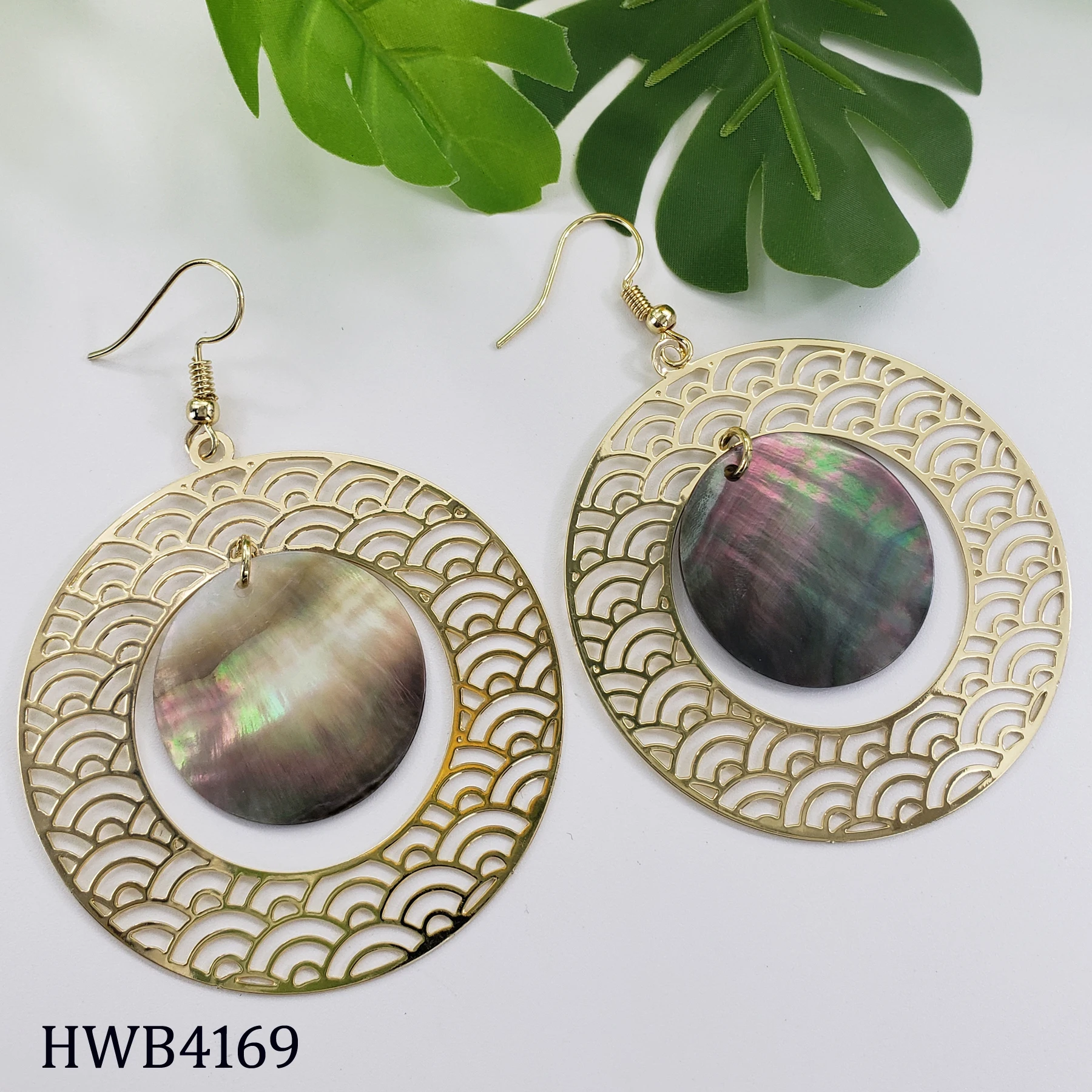 

Hawaiian Jewelry Wholesale Gold Jewelry Hawaiian Earrings Abalone Shell Earrings Plumeria Gold Plated Earrings Jewelry