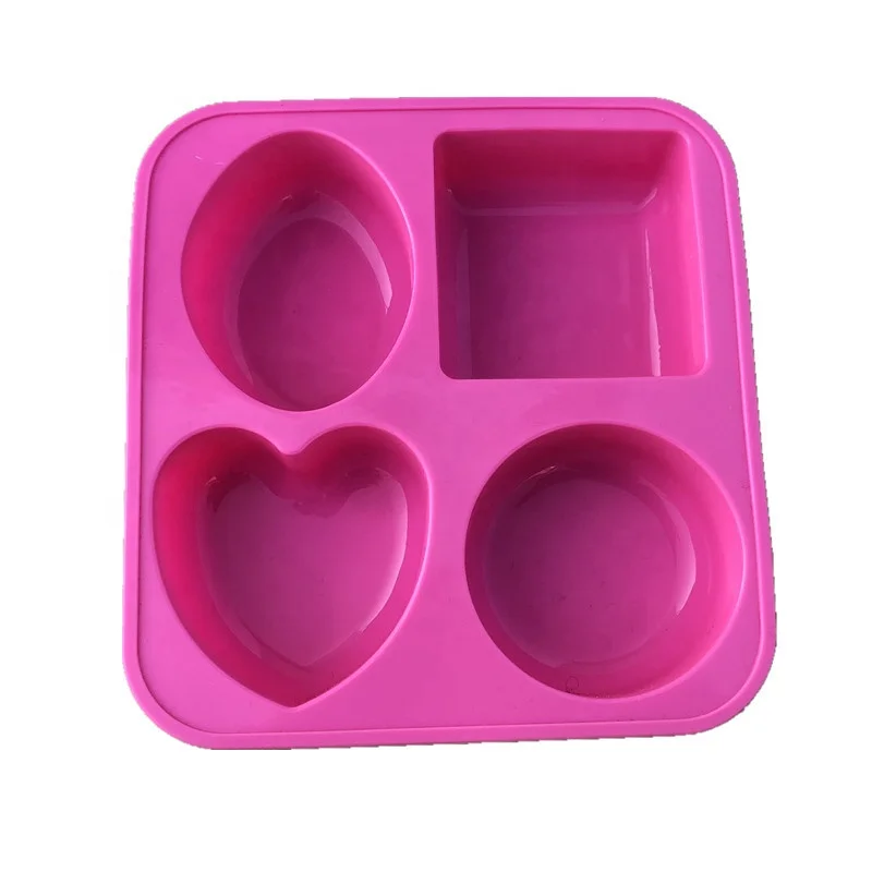 2019 Hot sale 4 cavity oval shape hand made silicone soap mold mixed designs Silica gel cake mold Silica gel mold