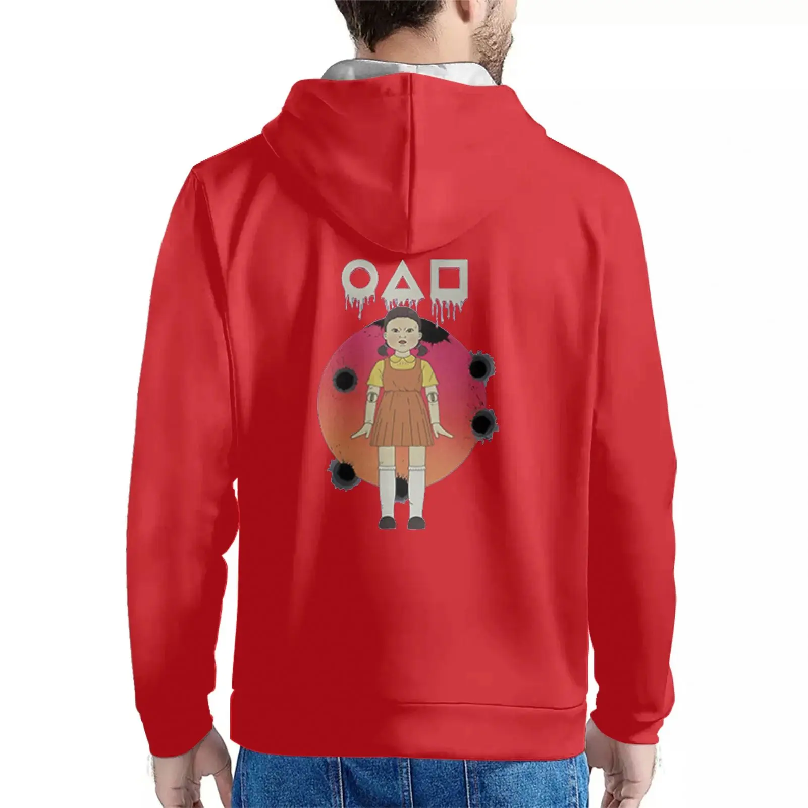 

Hot Sale Winter Dinosaur Kids Hoodie Squid Game Athletic Mens Hoodie, Red