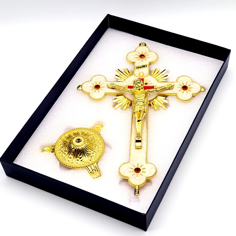 

RisingMoon Catholic Christian Religious Icon of Jesus Christ Inlaid Church Office Household Decoration Diamond Cross