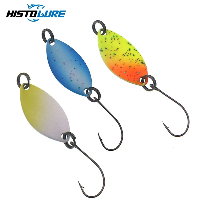 

1.4g 24mm Hard Baits multicolor Sequins Single Hook Trout Lures Fishing Tackle Metal Spoon Fishing Lure, 5 colors
