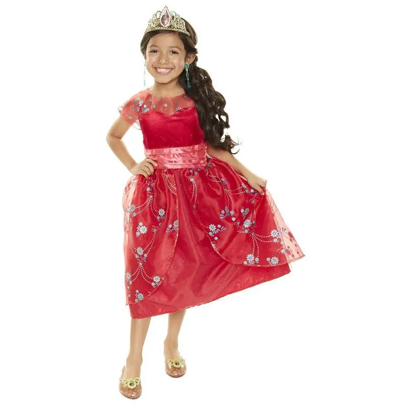 

Halloween Children Princess Elena Skirt Girl Cosplay Costume Girl Dresses E02/E03, Red