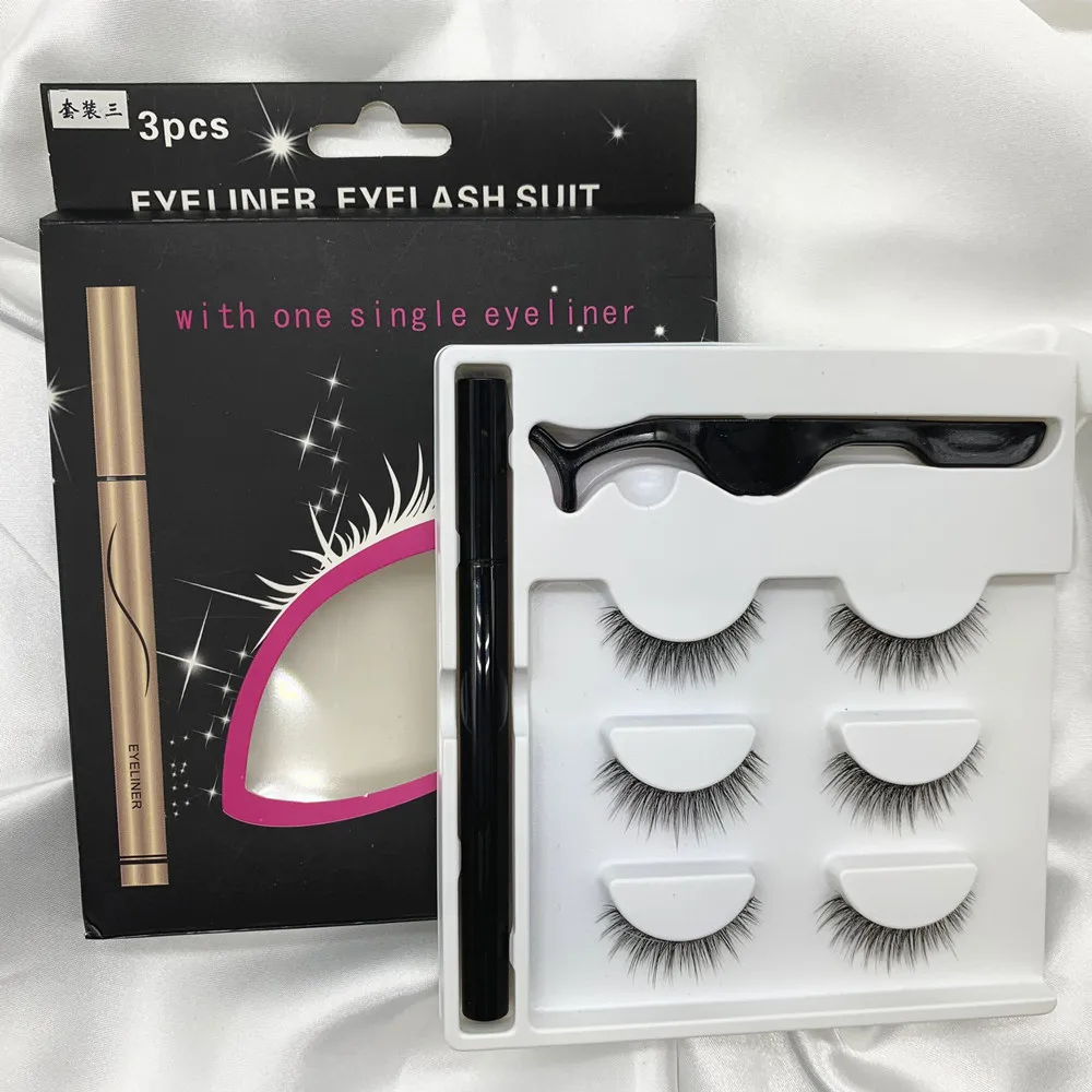 

Magic Eyeliner Lashes Selfadhesive Eyelashes Set Wholesale Mink Eyelashes Set
