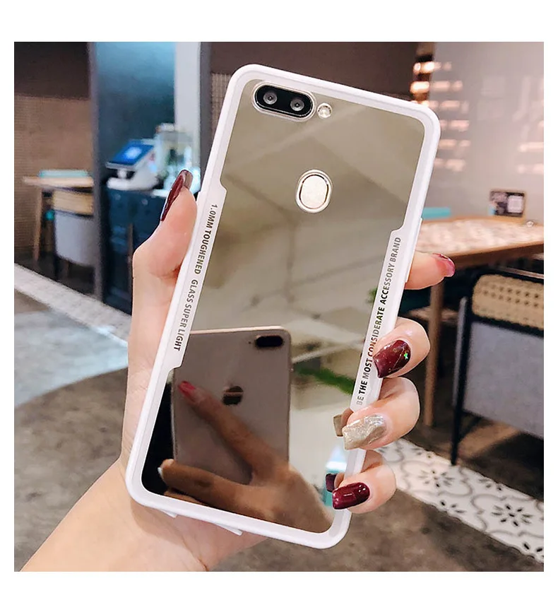 Wholesale Beauty Ladies Girls Smartphone Mirror glass phone case for OPPO R15 case accessories for VIVO X23 phone cover