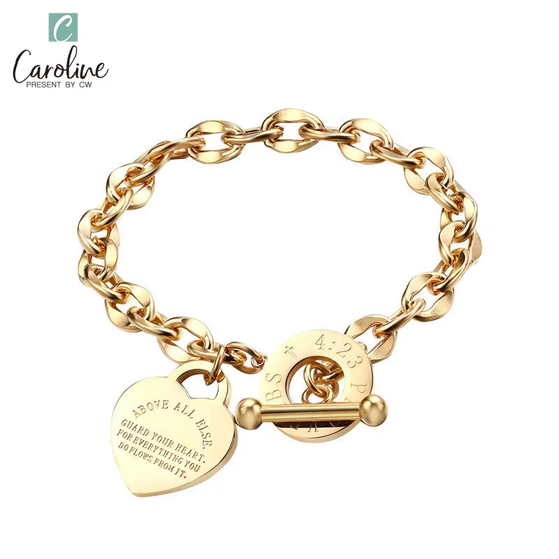 

Titanium Plated Gold Charms Bracelets & Bangles Women Man