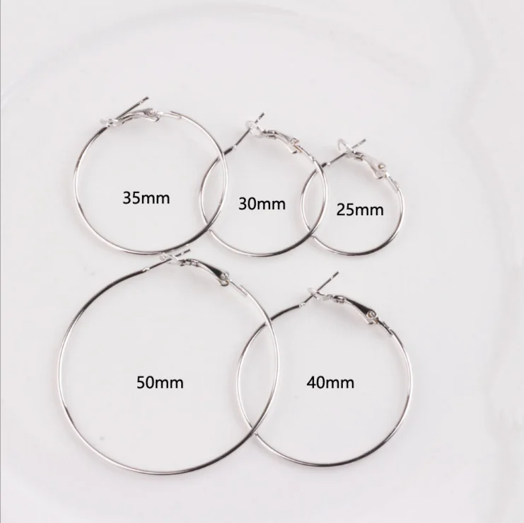

Fashion design best price of ring jewelry 18K earrings hoop white