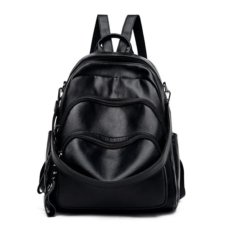 

New casual women's bag soft leather shoulder Korean student simple bag