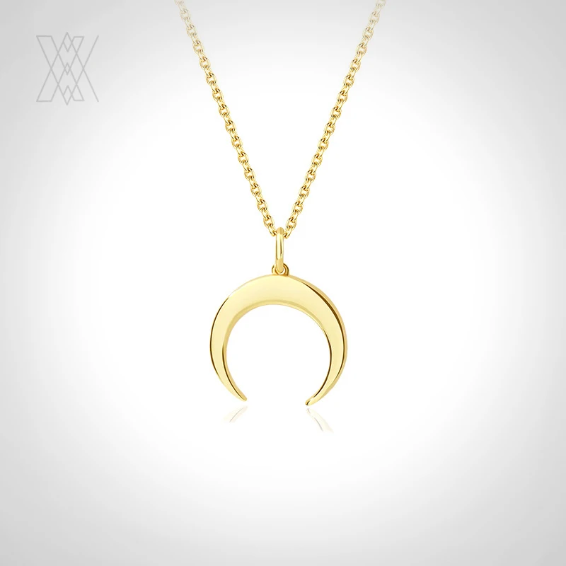 

VIANRLA Moon Necklace 925 Sterling Silver Pendant Jewelry 18k Gold Plated Handmade Chain Minimalism Fashion Charm Accessories