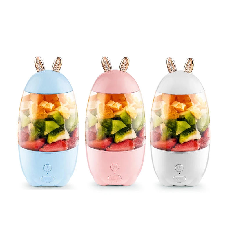 

2022 New Cute Pet Rabbit Shape Hand Portable Small Juicer Electric USB Fruit Smoothie Cup Mini Silver Crest Blenders And Juicers