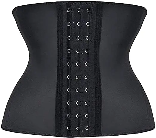 

Latex Waist Trainer Corset 9 Steel Bone Shapewear Body Shapers Women Corset Slimming Belt Waist Shaper, Balck