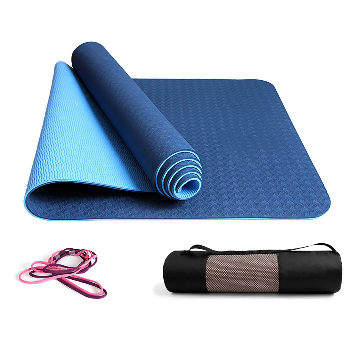 

customize logo eco friendly folding yoga mat 6mm double color with non-slip