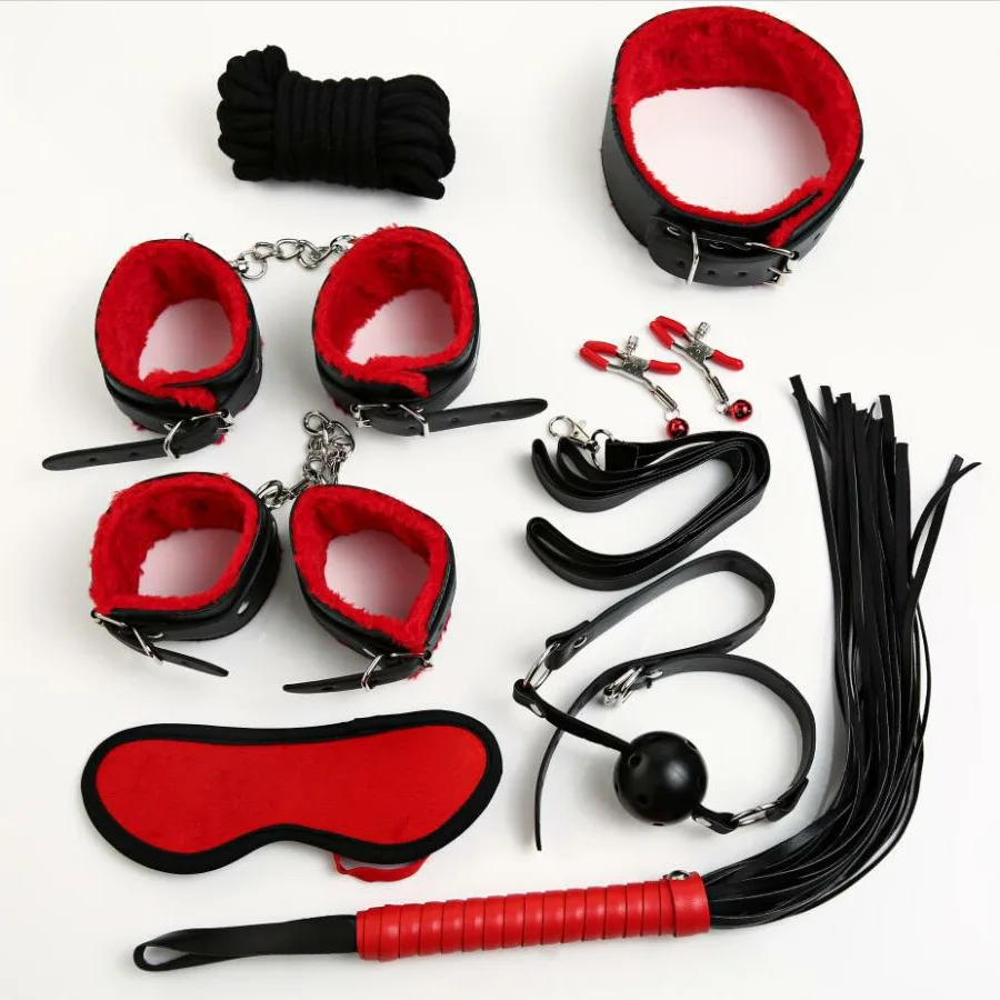 

Roleplay Sm Bondage Suit Restraint Gear Sex Toys Couple Exotic Adult Couple Women Red Black Set