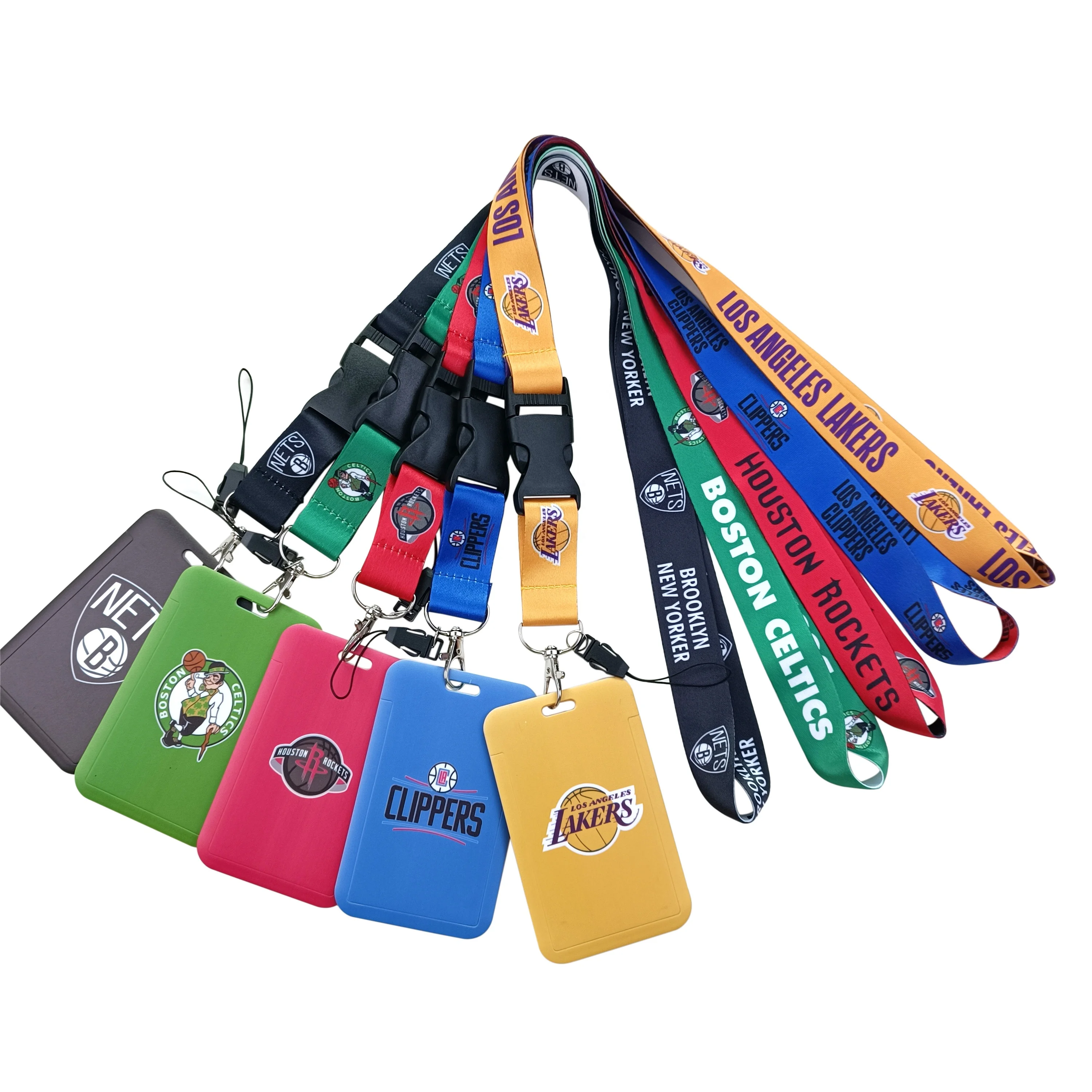 

2022 USA Sport American Basketball Club NBA Lanyard Keychain With Hard ID Card Holder