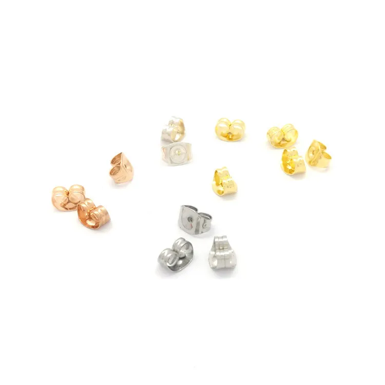 

J3997 Factory Price Jewellery Earrings Findings Posts Stainless Steel Butterfly Stud Earring Back Stopper Ear Plug Three COBBLER