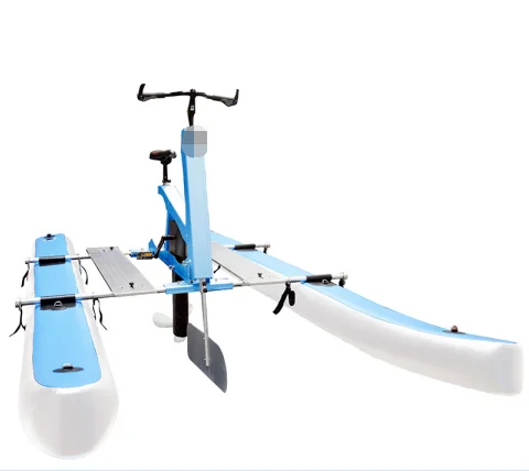

PVC inflatable banana tubes floating water bicycle, Blue