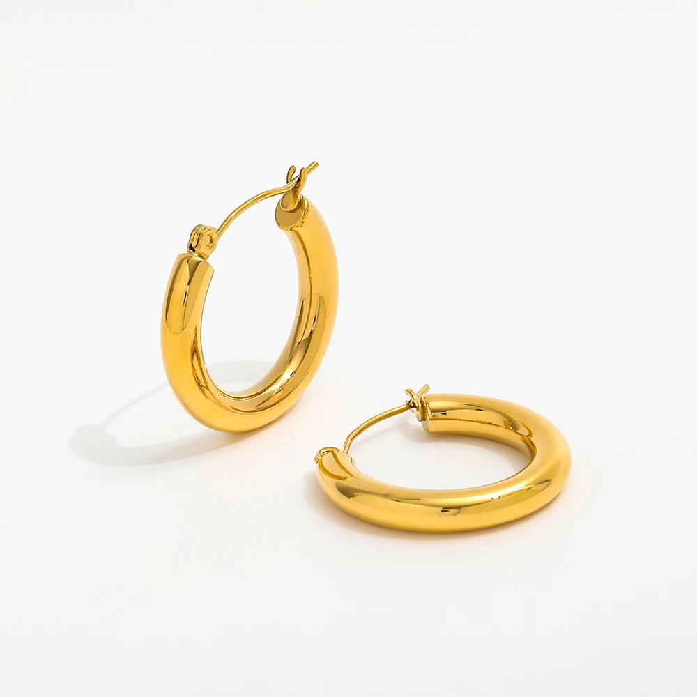 Joolim 18k Plated Hoop Earring Stainless Steel Earring Endless Chic Wholesale Gold Women's Hoop Earring