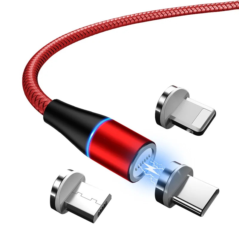 

Wholesale led 360 usb cable 3 in 1 fast quick charge phone usb type c magnetic fast charging cable magnetic usb cable