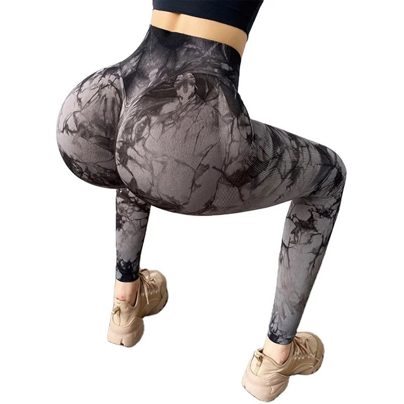 

Mitaogirl Tie-dye High Waist Tight Fitness Pants Hip-lifting Sports Running Yoga Pants