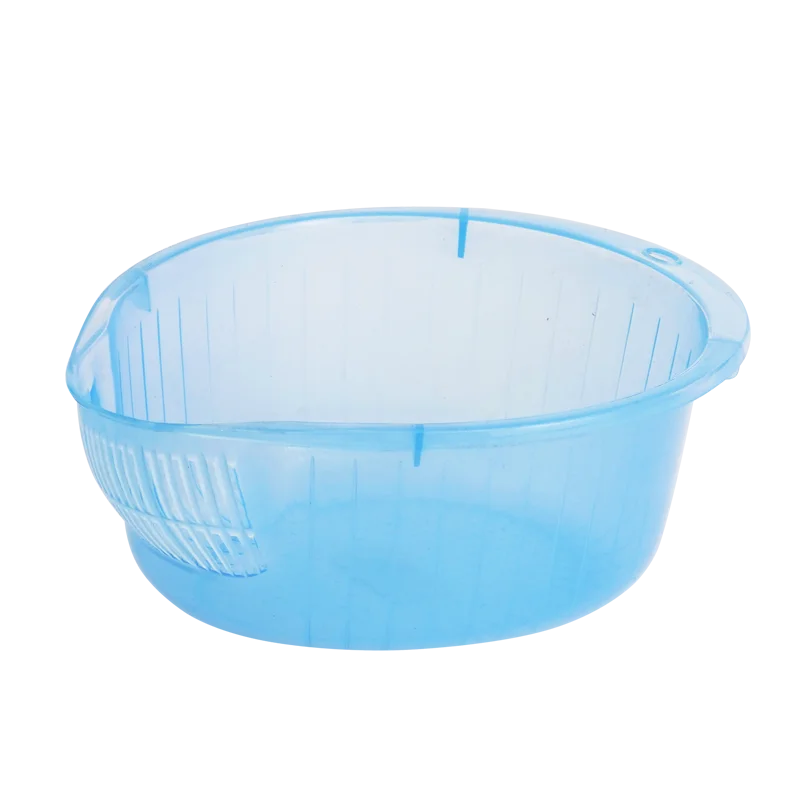 

Basin Kitchen Tool Plastic Kitchen Rice Washing Bowl Strainer With Side And Bottom Drainers, Orange,blue