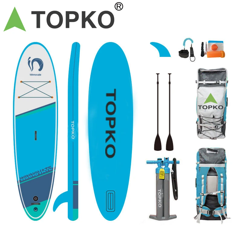 

TOPKO spot SUP surf boards paddle board water yoga sup inflatable set portable standing foam surfboard, Customized color